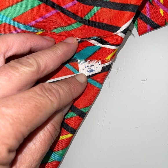 Youth Guild Vintage 70s Shirt Size 4 XS Red Fitted Statement Collar Union Label - Picture 10 of 12